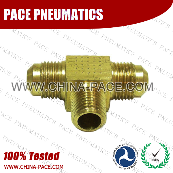 Barstock Male Branch Tee SAE 45°Flare Fittings, Brass Pipe Fittings, Brass Air Fittings, Brass SAE 45 Degree Flare Fittings